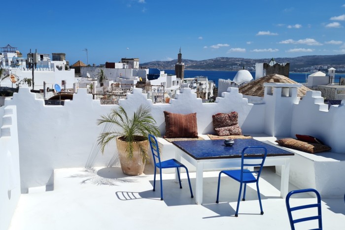 The roof space at Dar Nour in Tangier