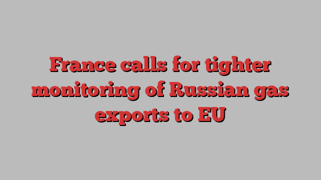 France calls for tighter monitoring of Russian gas exports to EU