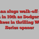 Freeman slugs walk-off grand slam in 10th as Dodgers top Yankees in thrilling World Series opener