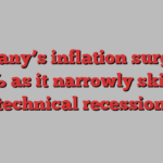 Germany’s inflation surges to 2.4% as it narrowly skirts a technical recession