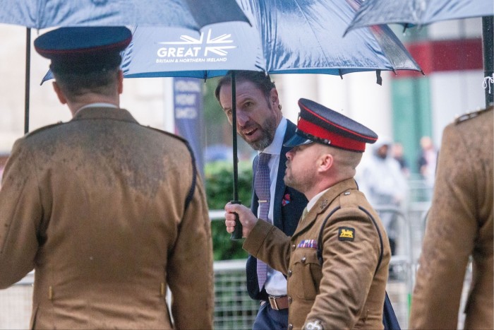 Former England football manager Gareth Southgate arrives at the Guildhall 