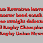 Graham Rowntree leaves role as Munster head coach after three straight defeats in United Rugby Championship | Rugby Union News