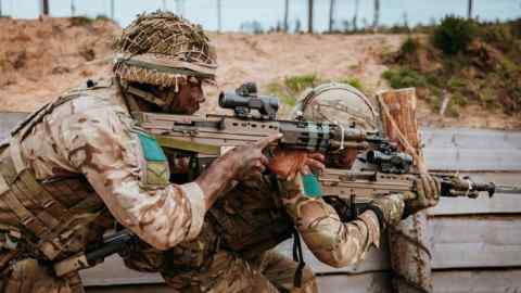 British soldiers take part in a Nato training exercise in Estonia in May