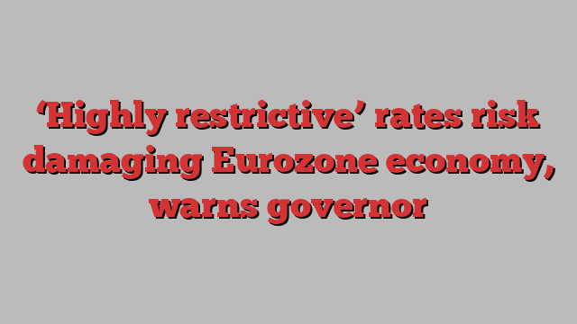 ‘Highly restrictive’ rates risk damaging Eurozone economy, warns governor