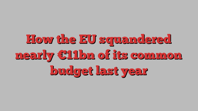 How the EU squandered nearly €11bn of its common budget last year