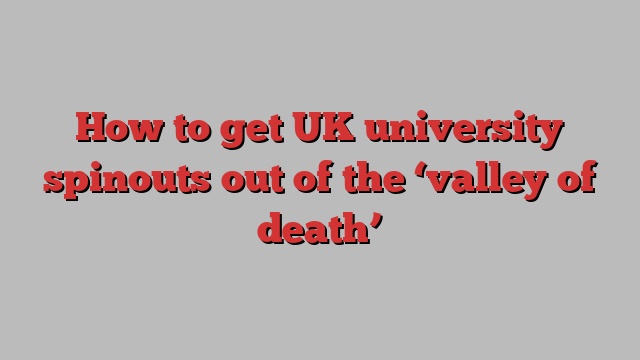 How to get UK university spinouts out of the ‘valley of death’