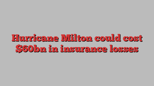 Hurricane Milton could cost $60bn in insurance losses