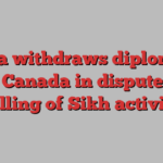 India withdraws diplomats from Canada in dispute over killing of Sikh activist