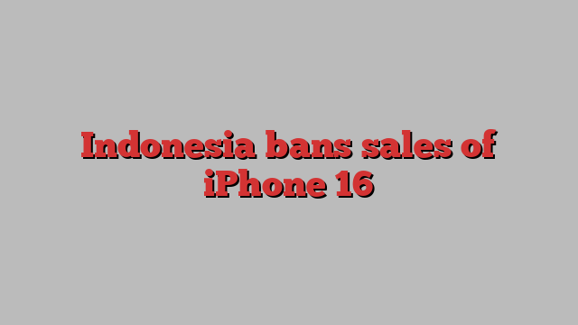 Indonesia bans sales of iPhone 16