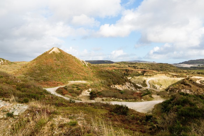 The site of Cornish Lithium’s Trelavour Hard Rock Project, a former china clay pit on Hendra Downs near St Dennis, Cornwall