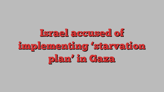 Israel accused of implementing ‘starvation plan’ in Gaza