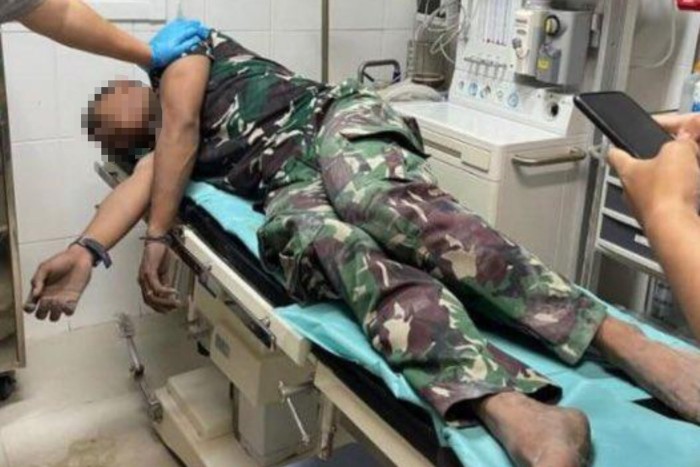 Photo of injured Unifil soldier, included in a confidential report 