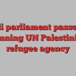 Israeli parliament passes law banning UN Palestinian refugee agency