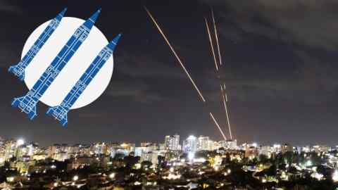 Israel’s Iron Dome anti-missile system intercepts rockets, as seen from Ashkelon, Israel, October 1, 2024