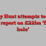 Jeremy Hunt attempts to block OBR report on £22bn ‘fiscal hole’