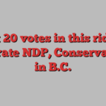 Just 20 votes in this riding separate NDP, Conservatives in B.C.