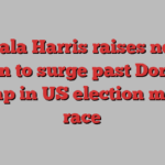 Kamala Harris raises nearly $1bn to surge past Donald Trump in US election money race