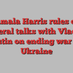 Kamala Harris rules out bilateral talks with Vladimir Putin on ending war in Ukraine