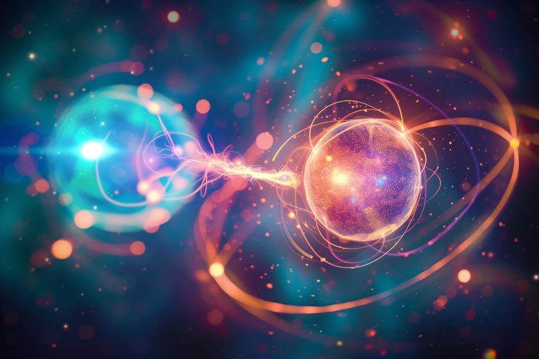 Subatomic Physics Quantum Entanglement Concept