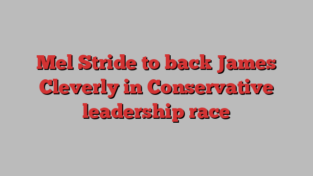 Mel Stride to back James Cleverly in Conservative leadership race