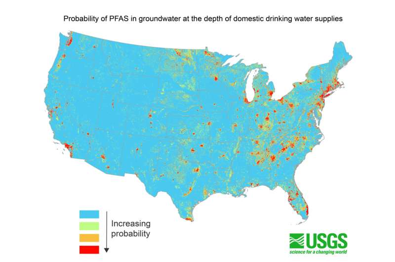 Millions in the U.S. may rely on groundwater contaminated with PFAS for drinking water supplies