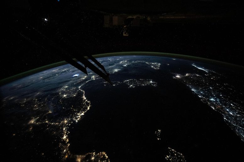 Night Lights Along the Mediterranean Sea From Space Station