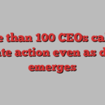 More than 100 CEOs call for climate action even as divide emerges