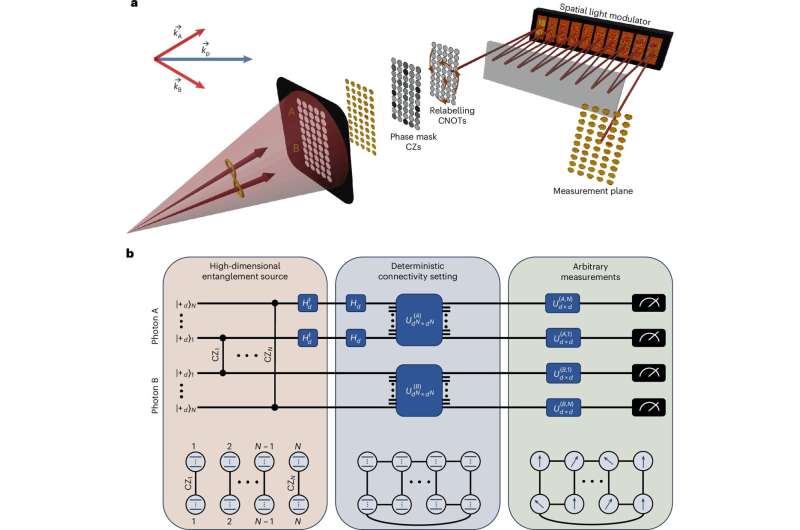 High-dimensional photonics accelerates quantum computing