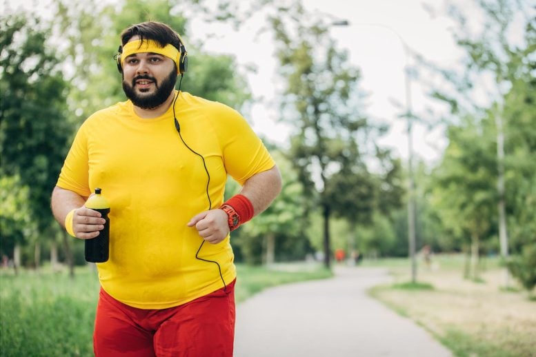 Overweight Guy Running Exercise