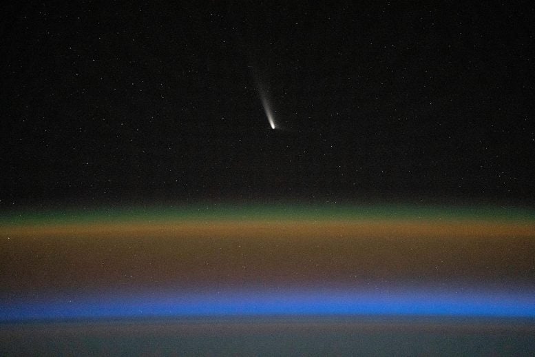 Comet C2023-A3 Seen From Space Station