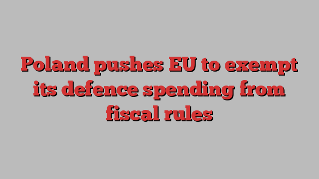 Poland pushes EU to exempt its defence spending from fiscal rules