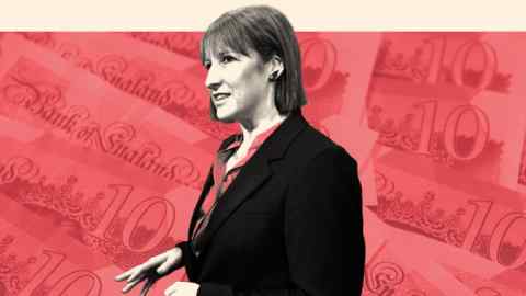 Montage shows Rachel Reeves against a backdrop of pound notes in Labour red