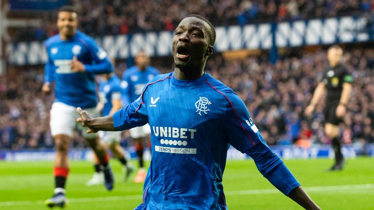 Mohamed Diomande celebrates scoring to make it 1-0 against St Mirren