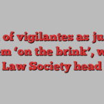 Risk of vigilantes as justice system ‘on the brink’, warns Law Society head