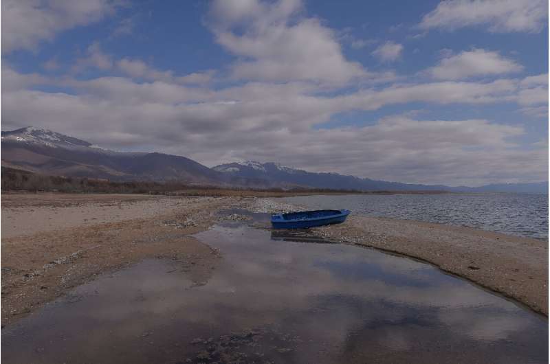 Little Prespa Lake, on the Albanian-Greek border, has been receding at a rate that alarms experts and locals