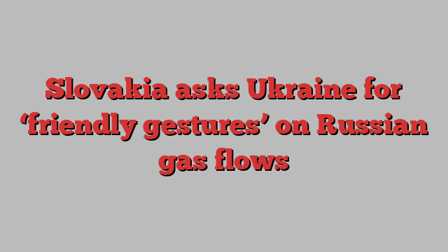 Slovakia asks Ukraine for ‘friendly gestures’ on Russian gas flows