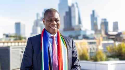 South Africa’s deputy president Paul Mashatile at the Financial Times on October 4 2024