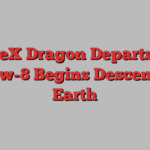 SpaceX Dragon Departs ISS, Crew-8 Begins Descent to Earth