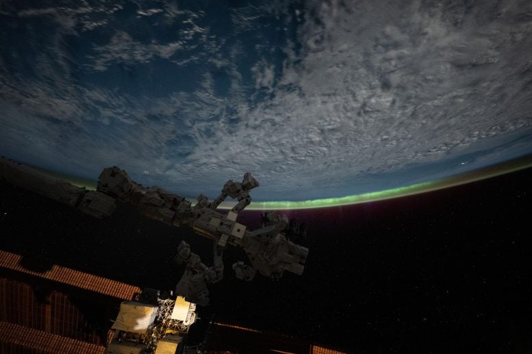 Aurora Crowns Earth’s Horizon From Space Station