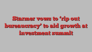 Starmer vows to ‘rip out bureaucracy’ to aid growth at investment summit