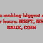 Stocks making biggest moves after hours: MSFT, META, SBUX, COIN