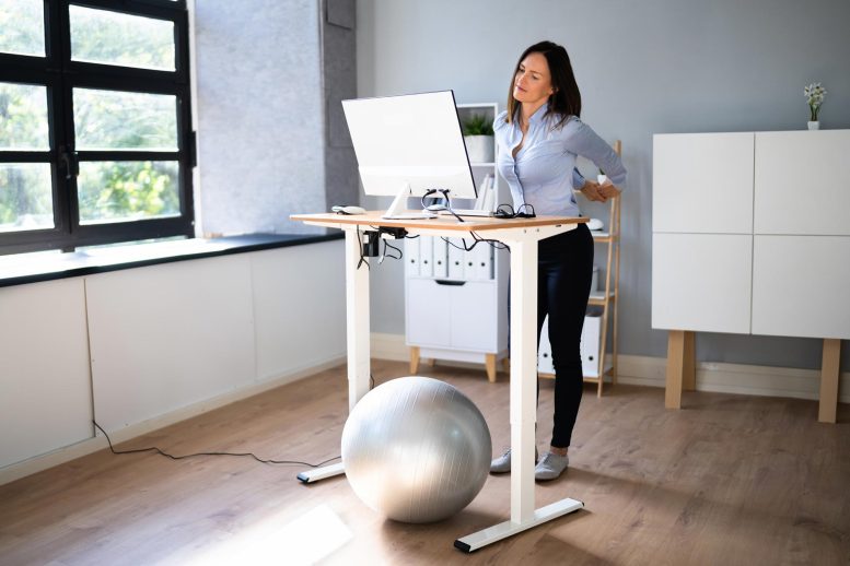 Woman Standing Desk