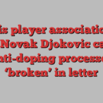 Tennis player association led by Novak Djokovic calls anti-doping processes ‘broken’ in letter