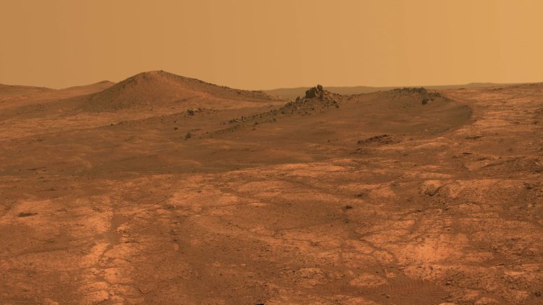 Rock Spire in 'Spirit of St. Louis Crater' on Mars