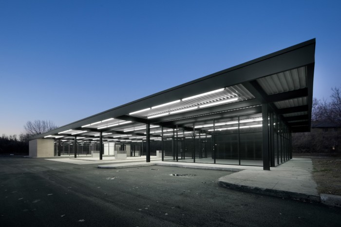 Maison des Générations community centre in Montreal, inside a 1969 gas station designed by Ludwig Mies van der Rohe