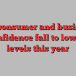 UK consumer and business confidence fall to lowest levels this year