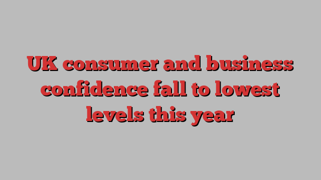 UK consumer and business confidence fall to lowest levels this year