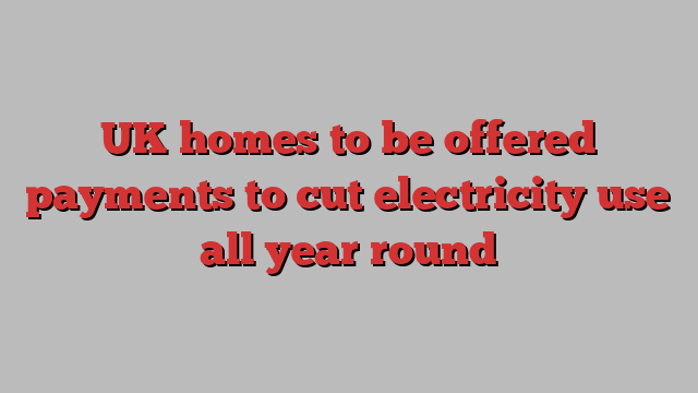 UK homes to be offered payments to cut electricity use all year round