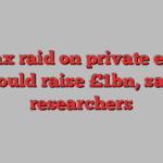 UK tax raid on private equity could raise £1bn, say researchers