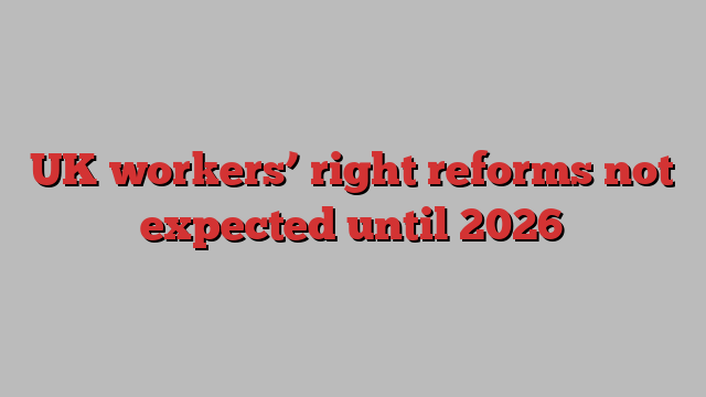 UK workers’ right reforms not expected until 2026